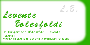 levente bolcsfoldi business card